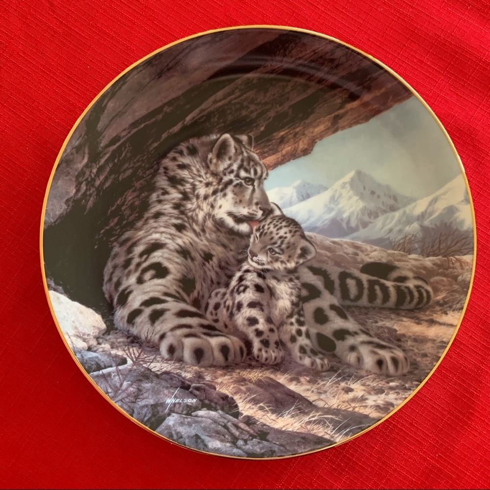 Vintage Decorative Leopard Animal Plate “The Snow Leopard” 1989 Bradex